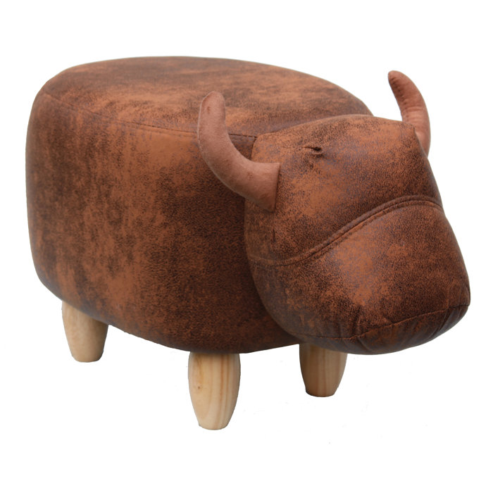 Gardeco 35cm Wide Faux Leather Animal Print Footstool Ottoman & Reviews